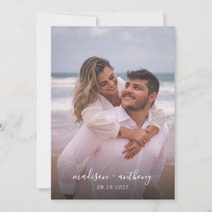 Invitación Boda de fotografía moderno y sencillo con guión az