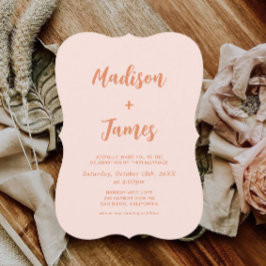 Invitación Boda de fotografía naranja Boho Retro