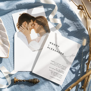 Invitación Boda de fotografía negrita y blanca moderna