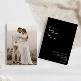Invitación Boda de fotografía negro clásico moderno