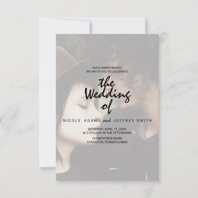 Invitación Boda de fotografía personalizado | Boda de tipogra (Anverso)