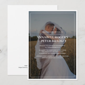 Invitación Boda de fotografía Personalizado simple y moderno