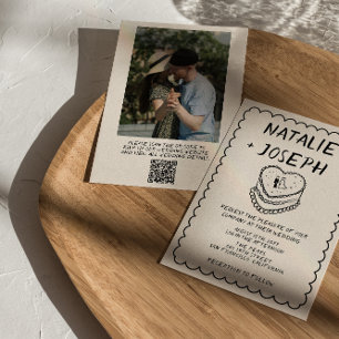 Invitación Boda de fotografía por dibujo del código QR