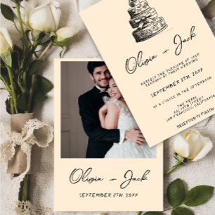 Invitación Boda de fotografía rápida con pinzas de tarta con 