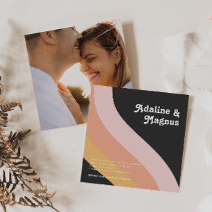 Invitación Boda de fotografía retro moderno en la plaza arcoi