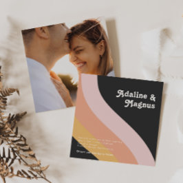 Invitación Boda de fotografía retro moderno en la plaza arcoi