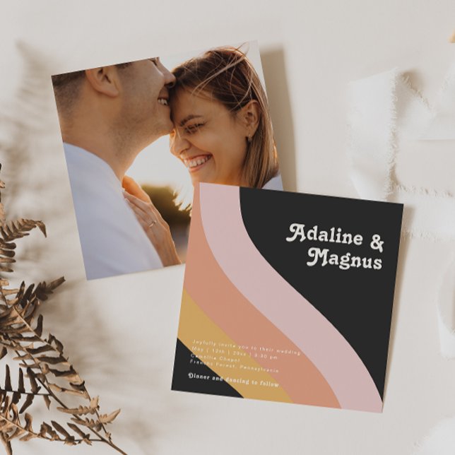 Invitación Boda de fotografía retro moderno en la plaza arcoi (Subido por el creador)