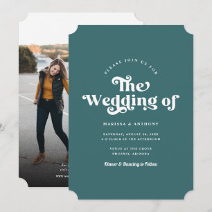Invitación Boda de fotografía retro simple de color Personali