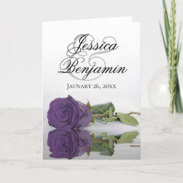 Invitación Boda de fotografía romántica con clase Rosa púrpur