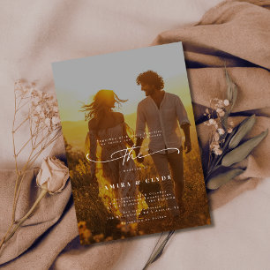 Invitación Boda de fotografía romántica de moda de Boho Rústi
