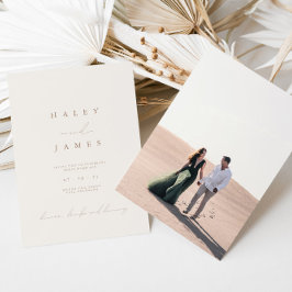 Invitación Boda de fotografía romántica moderna y minimalista