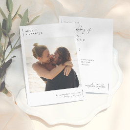 Invitación Boda de fotografía romántica simple y Minimalista