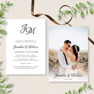 Invitación Boda de fotografía romántico elegante con guión de