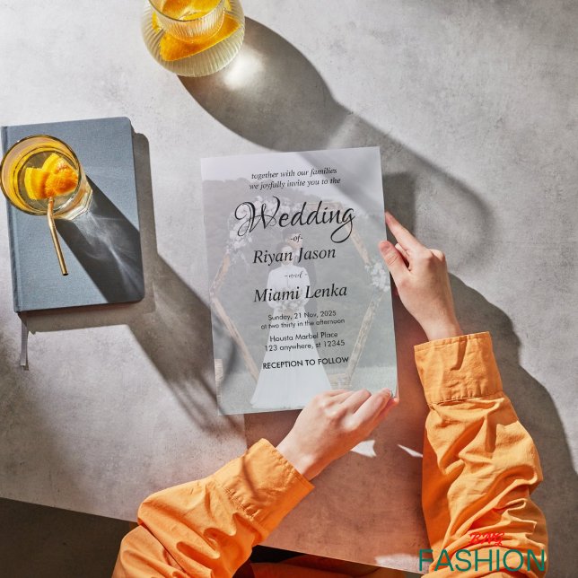 Invitación Boda de fotografía simple clásica en blanco y negr (Subido por el creador)