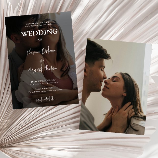 Invitación Boda de fotografía simple en blanco y negro (Subido por el creador)