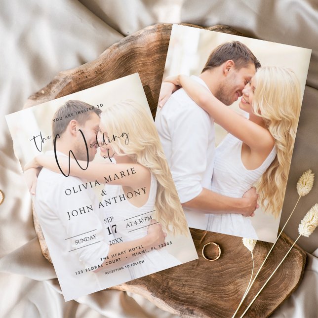 Invitación Boda de fotografía simple moderno elegante (Subido por el creador)