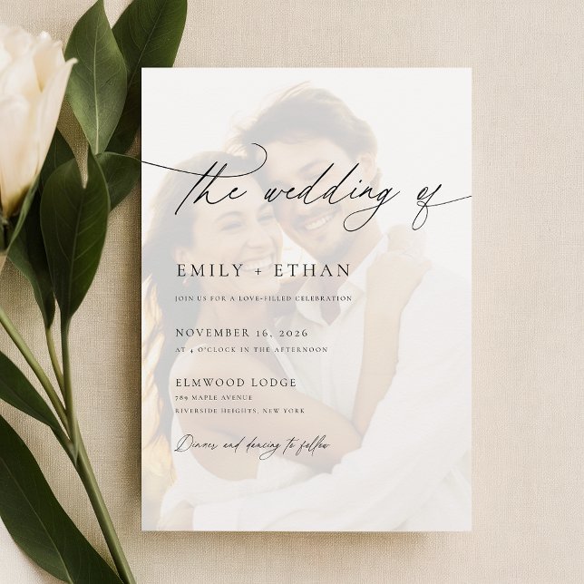 Invitación Boda de fotografía simple y elegante (Subido por el creador)