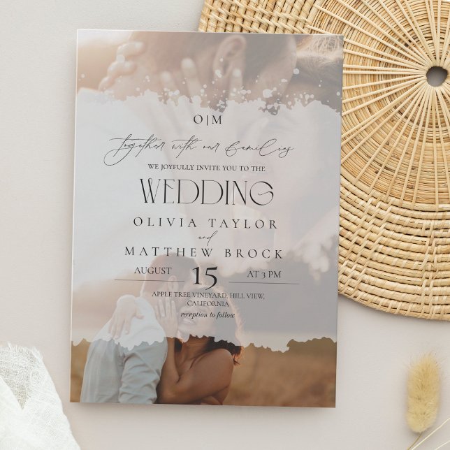 Invitación Boda de fotografía simple y elegante (Subido por el creador)