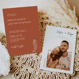 Invitación Boda de fotografía simple y Minimalista de Terraco