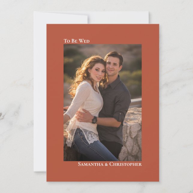 Invitación Boda de fotografía vertical simple y mínima de ter (Anverso)