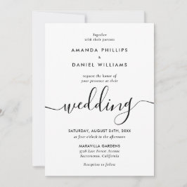 Invitación Boda de fotografías de escritura moderna y sencill