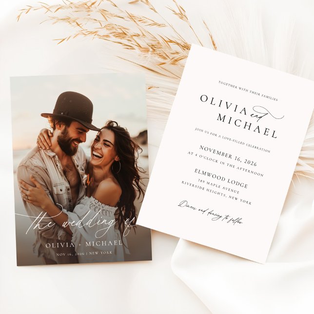 Invitación Boda de fotografías de sobreimpresión de guiones r (Subido por el creador)