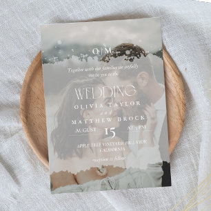 Invitación Boda de fotografías de superposición simple