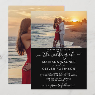 Invitación Boda de fotografías en blanco y negro