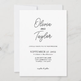Invitación Boda de fotografías en blanco y negro con guiones 