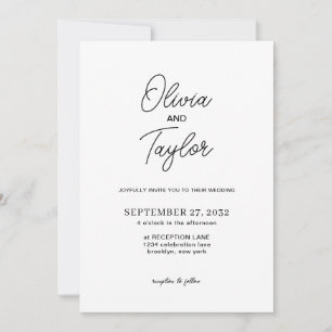 Invitación Boda de fotografías en blanco y negro con guiones
