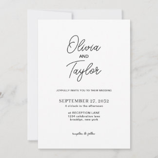 Invitación Boda de fotografías en blanco y negro con guiones
