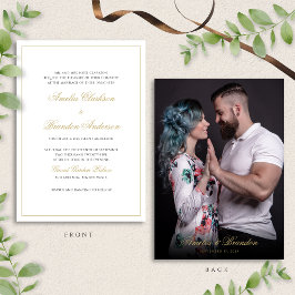 Invitación Boda de fotografías formales clásicas en negro y o