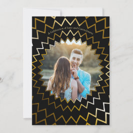 Invitación Boda de fotografías geométricas de Black & Gold