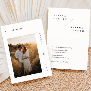 Invitación Boda de fotografías minimalista elegante