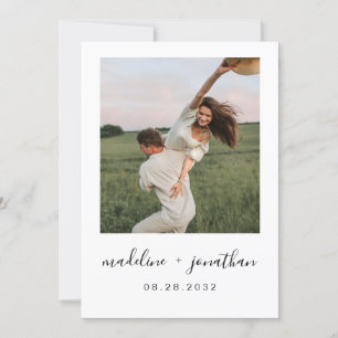 Invitación Boda de fotografías minimalista elegante de guión