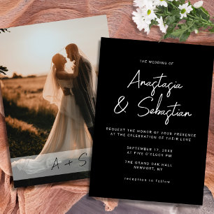 Invitación Boda de fotografías minimalistas en blanco y negro
