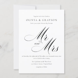 Invitación Boda de fotografías minimalistas en blanco y negro