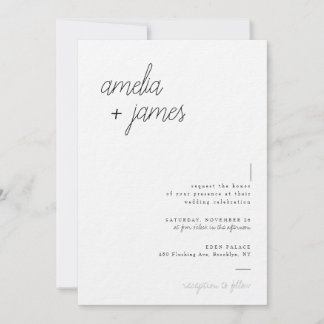 Invitación Boda de fotografías minimalistas y elegantes en bl