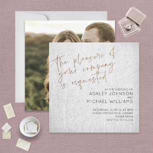 Invitación Boda de fotografías minimo en blanco y negro con g