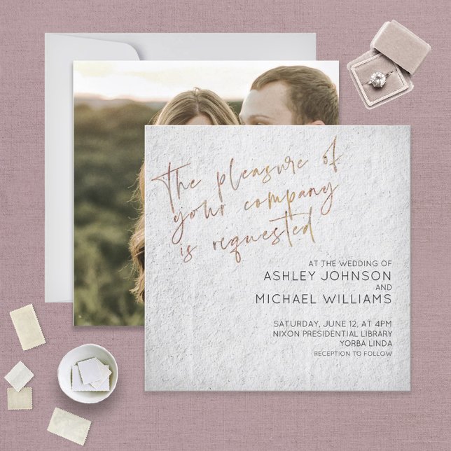 Invitación Boda de fotografías minimo en blanco y negro con g (Subido por el creador)