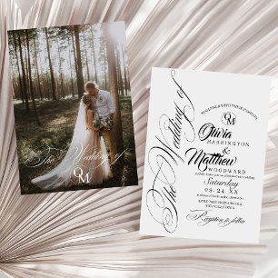 Invitación Boda de fotografías románticas en blanco y negro