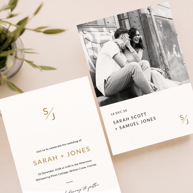 Invitación Boda de fotografías románticas en blanco y negro m (Subido por el creador)