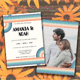 Invitación Boda De Fotografías Temáticas De Retro Colorful St