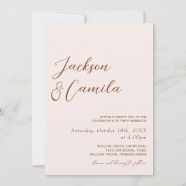 Invitación Boda de Fotos Boho Terracota y Crema