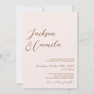 Invitación Boda de Fotos Boho Terracota y Crema