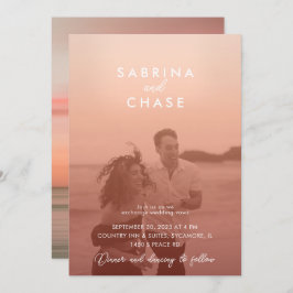 Invitación Boda de fotos con estilo Rubor de superposición de