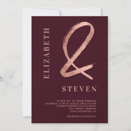 Invitación Boda de fotos con nombres y marcas de oro de la ro