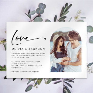 Invitación Boda de fotos de arte moderno de Love Script