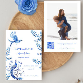 Invitación Boda de fotos de Chinoiserie Salva la fecha