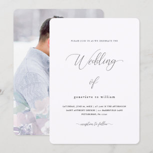 Invitación Boda de fotos de color de agua suave sobre la cubi